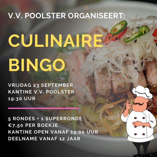 23 September Culinaire Bingo!